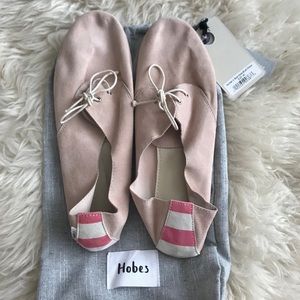 Hobes Boat Shoe in blush stripe